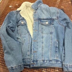 Forever 21 Light Blue Denim Jacket with Sherpa Lining